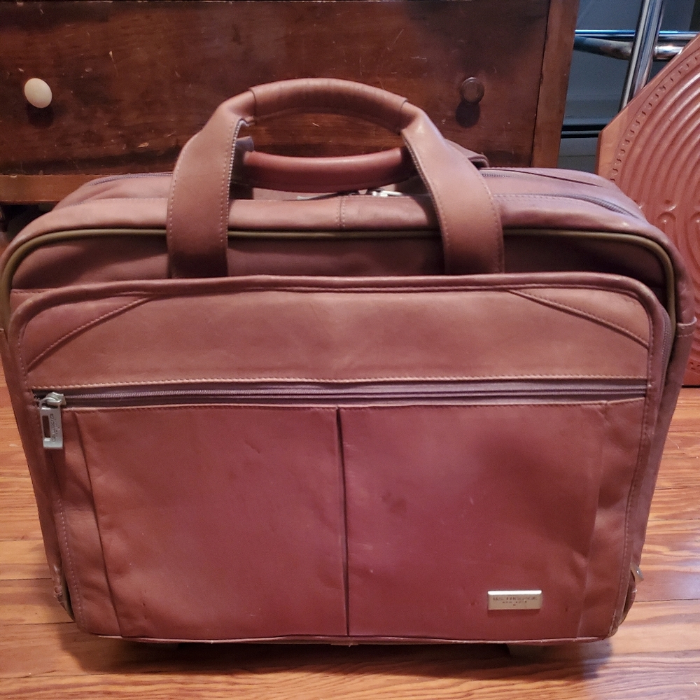 Leather Rolling Computer Briefcase